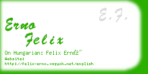 erno felix business card